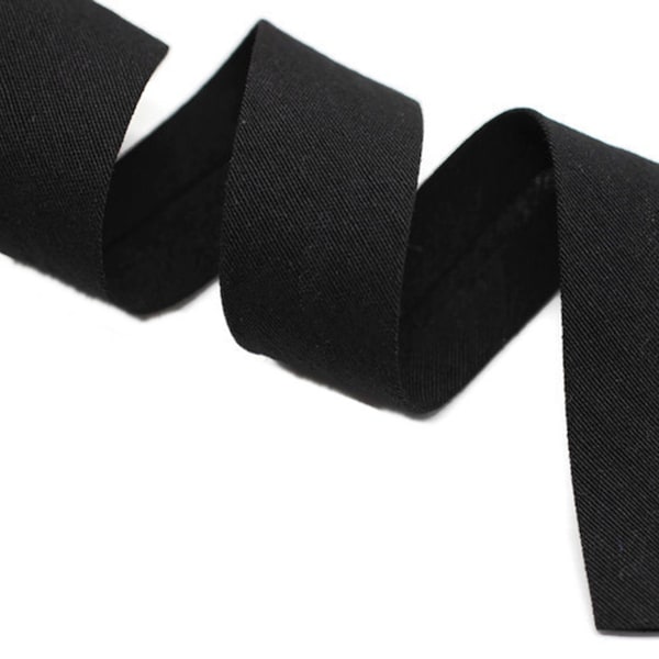 20 mm Black Cotton Bias, Cotton bias tape, bias binding, trim (0.78 inches), cotton bias, double-fold binding, Bias Tape, Ribbon cover CB12