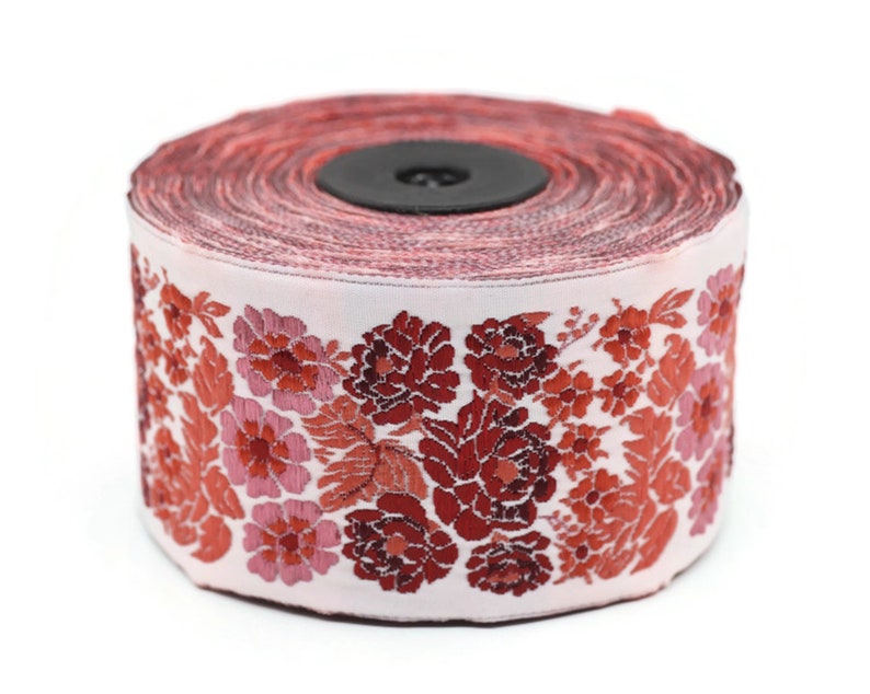 50 Mm Floral Embroidered Ribbon Sewing Trim Jacquard bing Etsy