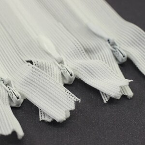 10 Pcs White Skirt Zippers, 18-60cm (7-24inche) dress zipper, zipper for skirt, zipper, hidden zipper, zippers, pillow cases zipper SK01
