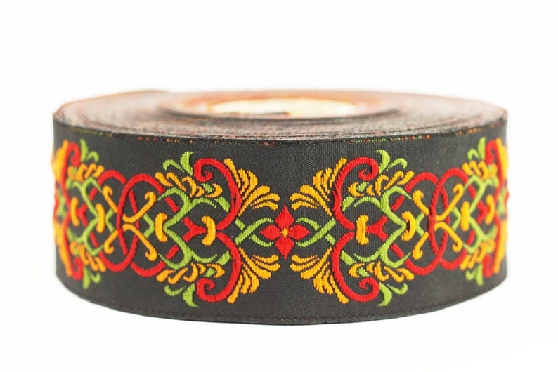 35 Mm Medieval Motive Colorfull Jacquard Ribbons (1.37 Inches ...