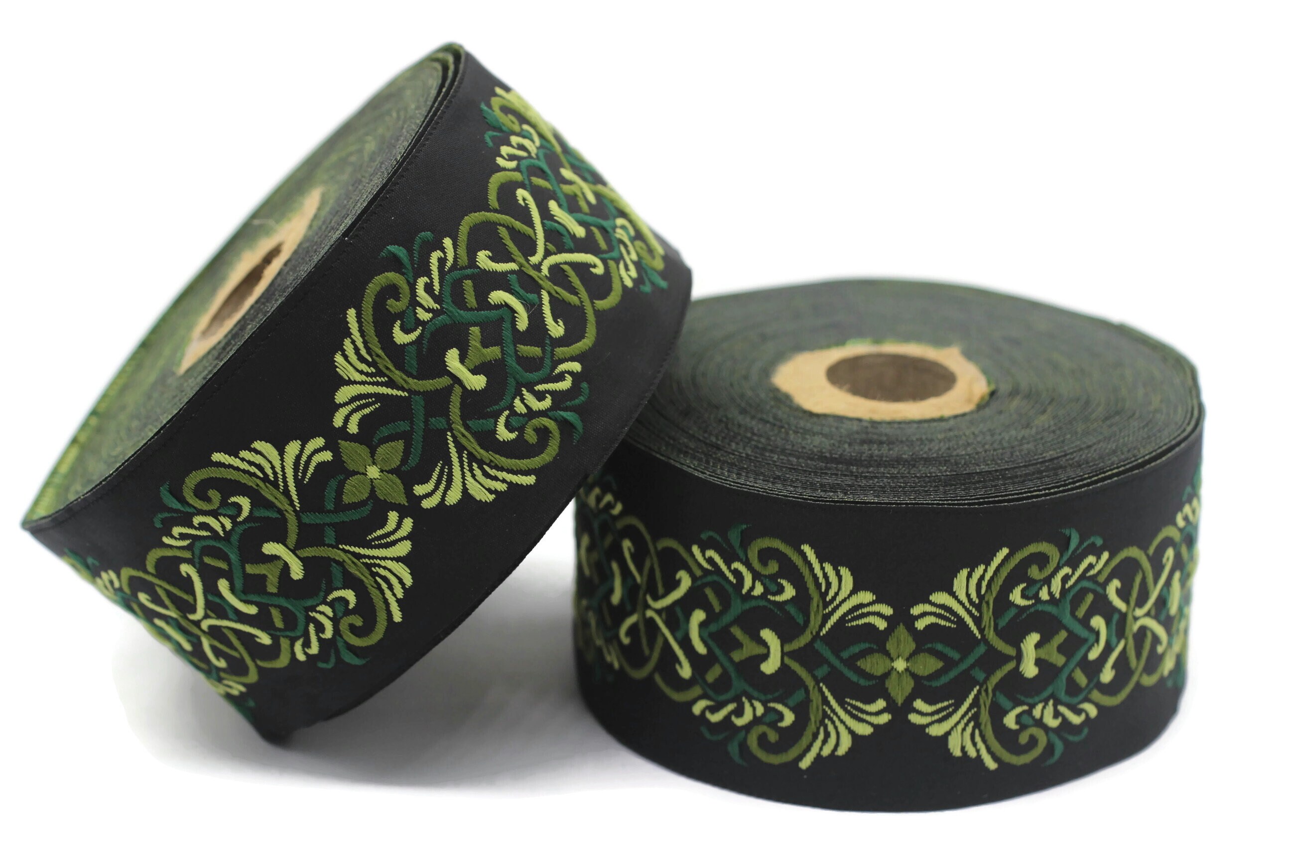 Celtic Rope Ribbon 50 Mm Celtic Knot Green Jacquard Ribbons 1.96 Inches Ribbon - Etsy