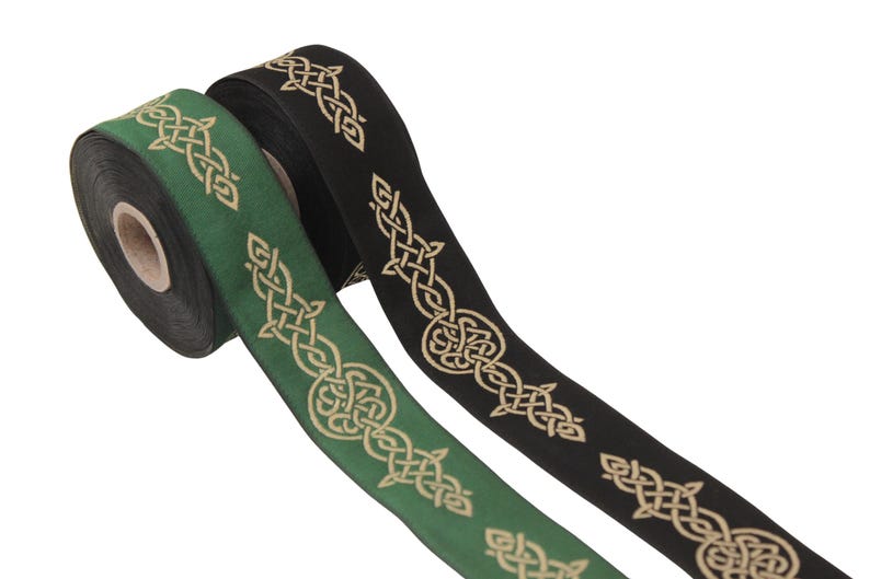 Celtic Rope Ribbon Endless Celtic Knot Trim by the Yard, Woven Jacquard Ribbon for ...