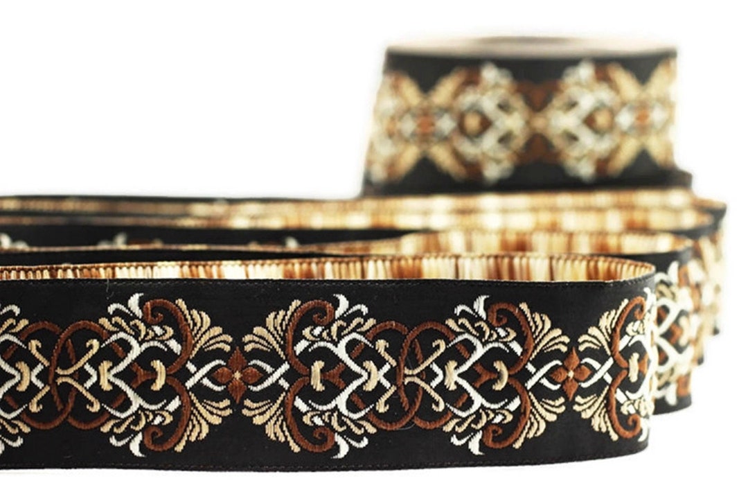 35 Mm Medieval Motive Brown Jacquard Ribbons (1.37 Inches), Jacquard ...
