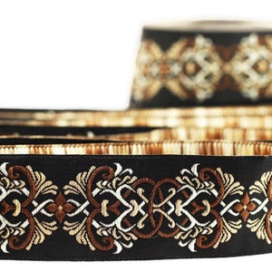 35 mm medieval motive Brown jacquard Ribbons (1.37 inches), Jacquard ribbon,  jacquard trim, craft supplies, collar supply, ribbon, 35976