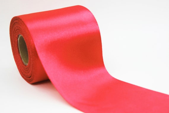 10 Cm 3.9in Red Satin Ribbon, Wide Satin Ribbon, Large Satin