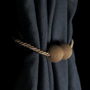 Curtain loop, Drapery Holder, Magnetic Curtain Tieback, Beige TieBack, Modern Curtain Ties, Holdback for curtain, Curtain Accessories