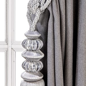 Luxury Curtain Tassel Tiebacks, Silver Drapery Holdbacks, Rope