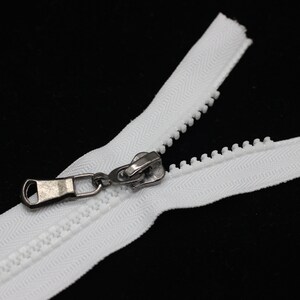8 Pcs White Separating Zipper, 30 cm (12 inches) Zipper, Plastic Chunky Teeth Zipper, Vislon Zipper, Coat Zipper, Jacket Zipper, Bag Zipper