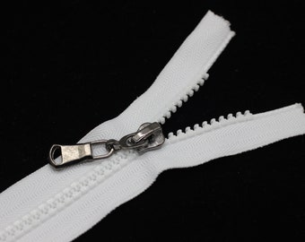 8 Pcs White Separating Zipper, 30 cm (12 inches) Zipper, Plastic Chunky Teeth Zipper, Vislon Zipper, Coat Zipper, Jacket Zipper, Bag Zipper