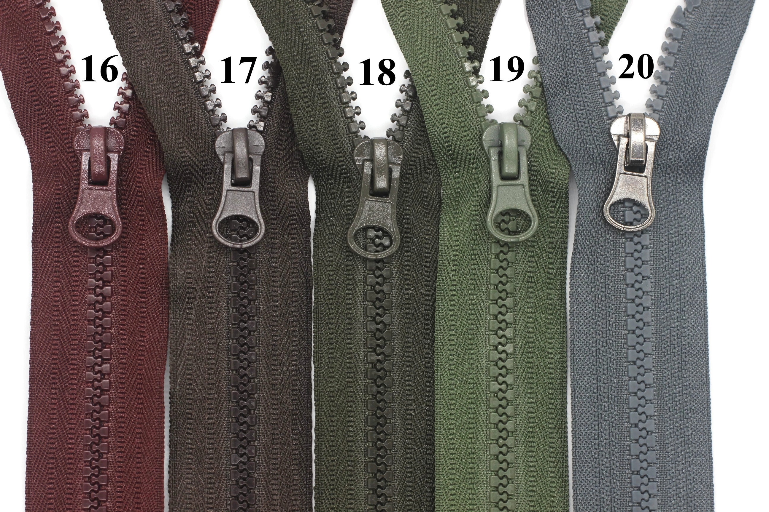 10 Pcs Jacket Zippers, 30-100cm12-40inc, Nylon Teeth, Handbag