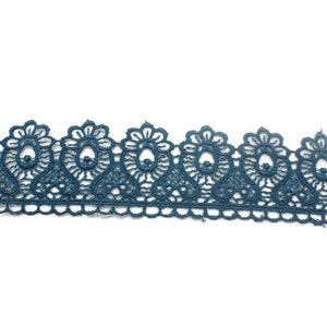 40 mm 8 Meters Blue Guipure Lace Trim 1.57 Inches Wide Floral Lace Trim Bridal Lace Blue Lace Guipure Lace TRM40 image 3