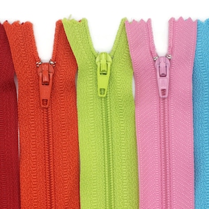 10 piezas de cremalleras para pantalones, de 18 a 60 cm (7 a 23 pulgadas), para vestidos, faldas, bolsos, carteras, almohadas, bolsos PZ01