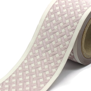 68 mm Lilac Criss Cross Curtain Trim (2.67 inch), Jacquard Trims, Sewing Drapery Trim, Embroidery Banding Tape, trim for drapery, 179 V2