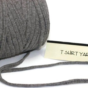 Gray T-shirt Yarn, Cotton Yarn, Recyled Fabric yarn, home textile yarn, crochet yarn, knitting yarn, trapillo yarn, bag yarn, Upcycled Yarn