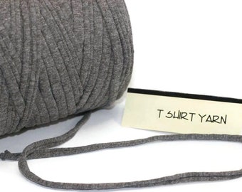Gray T-shirt Yarn, Cotton Yarn, Recyled Fabric yarn, home textile yarn, crochet yarn, knitting yarn, trapillo yarn, bag yarn, Upcycled Yarn