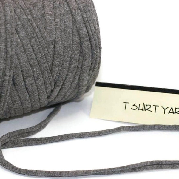 Gray T-shirt Yarn, Cotton Yarn, Recyled Fabric yarn, home textile yarn, crochet yarn, knitting yarn, trapillo yarn, bag yarn, Upcycled Yarn