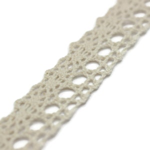 27.3 Yards Beige Cotton Bridal Guipure Lace Trim | 0.59 Inch Wide Lace Trim | Geometric Bridal Lace | French Guipure | Lace Fabric TRM15