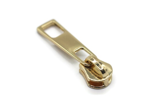 Gold Tone Zipper Pull, 39 Mm(1.54 Inches) #5 Metal Zipper