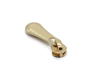 Gold Tone Zipper Pull, 38 mm(1.5 inches) #5 Metal Zipper Pulls, Zipper Sliders, Zipper Tab, Zipper Part, Zipper Head, Bag Zipper Pulls