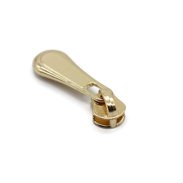 Gold Tone Zipper Pull, 38 mm(1.5 inches) #5 Metal Zipper Pulls, Zipper Sliders, Zipper Tab, Zipper Part, Zipper Head, Bag Zipper Pulls