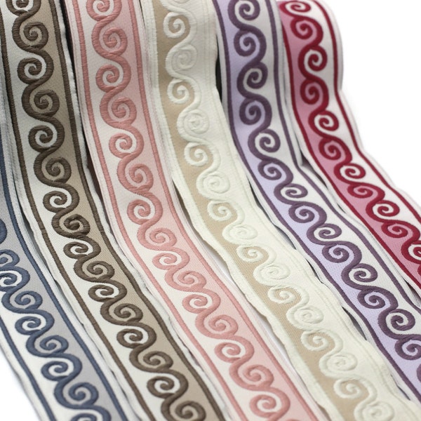 35 mm Scroll Jacquard trim (1.37 inches), Native American Jacquard,  woven trim - woven jacquard - jacquard ribbons, 35137