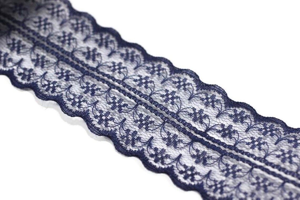 45 Mm Navy Blue Lace Trim Seam1.77 Inches Binding Hem Tape Etsy