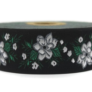 Fettuccia Medievale Jacquard 10 Metri - Larghezza 35 Mm, Colore Nero/Argento, 100% Poliestere Da 1A-Kurzwaren