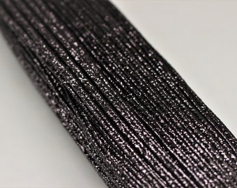 Soutache Cord - Metallic Black Braid Cord - 2 mm Twisted Cord - Soutache Trim - Jewelry Cord - Soutache Jewelry - Soutache Supplies