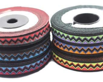 12 mm Kolorowa wstążka trójkątna, 0,47inc, wstążka żakardowa, wstążka francuska, lamówka żakardowa, lamówka do szycia, wstążka tkana, lamówka, 12897