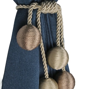 Amarração de cortina, cortinas de amarração rústica, amarração de corda, suporte para cortina, tratamento de cortina Milky Coffe e Bege, suporte de cortina, amarrações