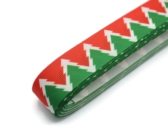 Cinta de grogrén navideña de 0,98 pulgadas (25 mm) - Cinta al por mayor cortada a medida, lazos de grogrén macizo, lazos para el pelo, suministros para lazos para el pelo CHRS