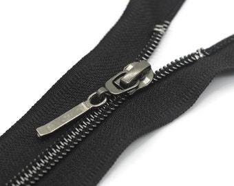 Coats Black Metal Zippers, Open Bottom, 120 cm (47 inches) Zipper, Jacket Zipper, Dress Zipper, Coat Zipper, Cardigan Zipper, Bag Zipper