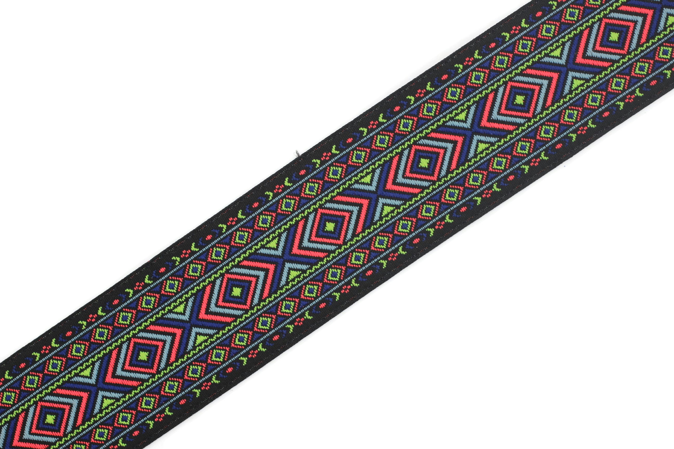 35 Mm Neon Green African Motif Ribbon (1.37 Inches), Vintage Jacquard ...