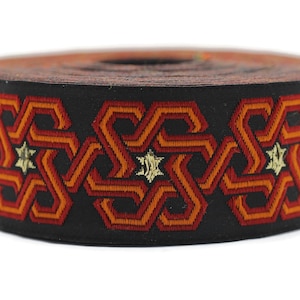 35 mm Jacquardborte mit Stern-Motiv, Webband und Webband für Dekoration und Kostüme 35974 35974