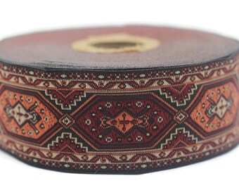 35 mm  Multicolor Woven Jacquard ribbons (1.37 inches), Decorative Craft Ribbon, Sewing trim, woven trim, embroidered ribbon, 35588