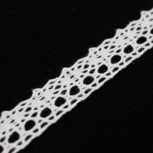 27.3 Yards White Cotton Bridal Guipure Lace Trim | 0.59 Inches Wide Lace Trim | Geometric Bridal Lace | French Guipure | Lace Fabric TRM15