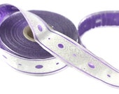 22 mm Lilac white authentic Jacquard ribbon (0.86 inches), woven ribbon, authentic ribbon, Sewing, Scroll Jacquard trim, 22805