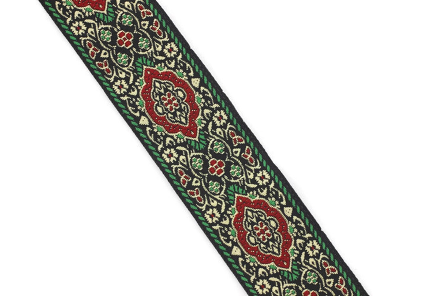 11 Yard Red Green Yuzen Jacquard Ribbon - 1.37 Inch Wide Floral Trim For Crafts