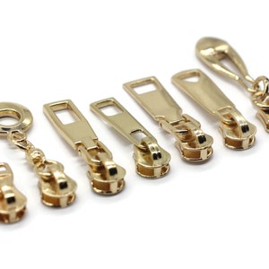 Gold Tone Zipper Pull, #5 Metal Zipper Pulls, Zipper Sliders, Zipper Tab, Zipper Part, Zipper Head, Bag Zipper Pulls, Purse Zipper Pull
