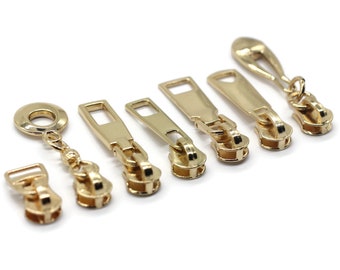 Gold Tone Zipper Pull, #5 Metal Zipper Pulls, Zipper Sliders, Zipper Tab, Zipper Part, Zipper Head, Bag Zipper Pulls, Purse Zipper Pull