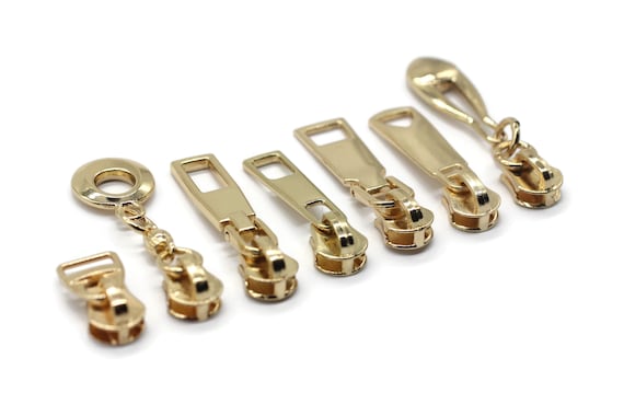 Gold Tone Zipper Pull, #5 Metal Zipper Pulls, Zipper Sliders
