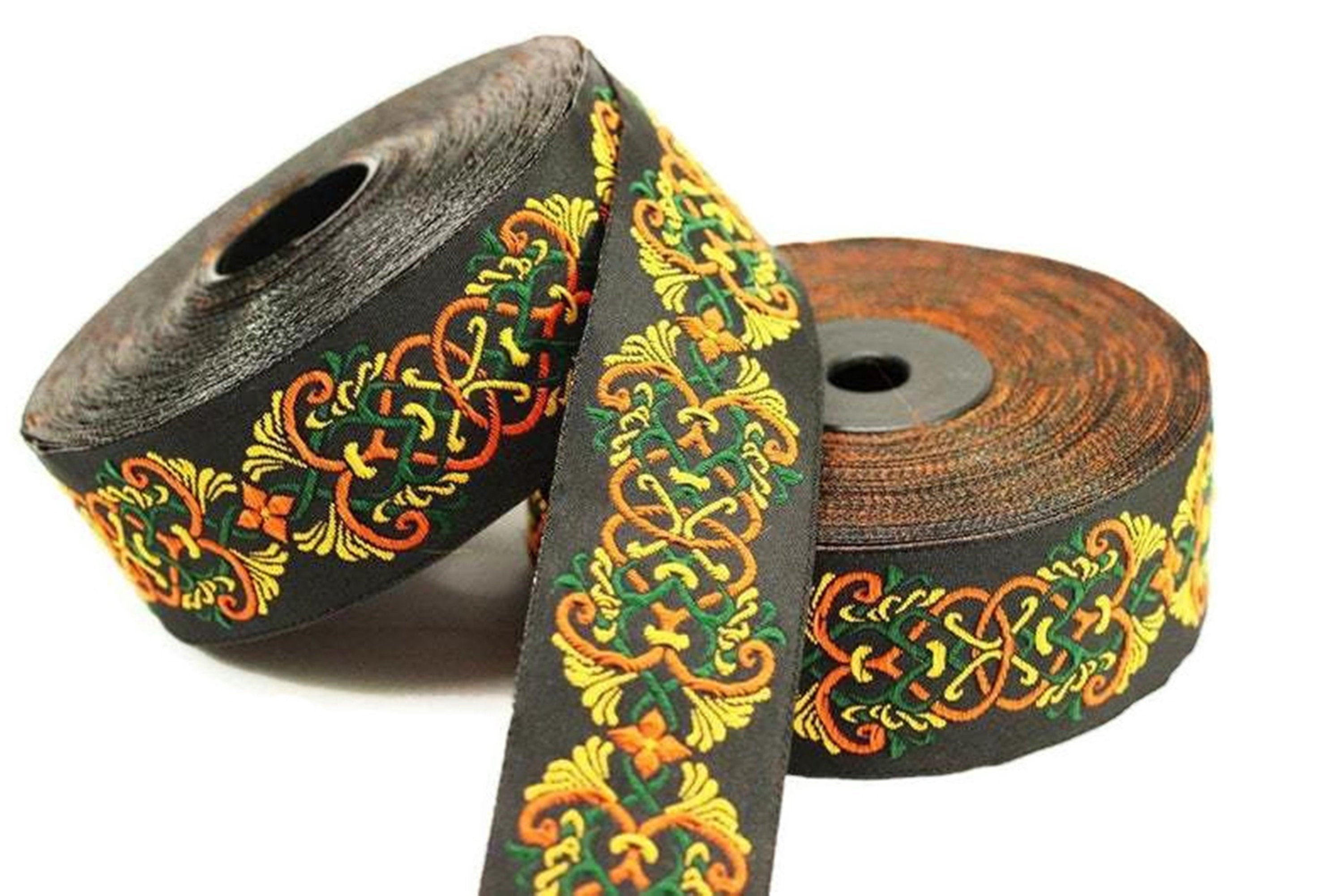 Medieval Ribbon Patterns 35 Mm Medieval Motive Colorfull Jacquard Ribbons 1.37 Inches - Etsy