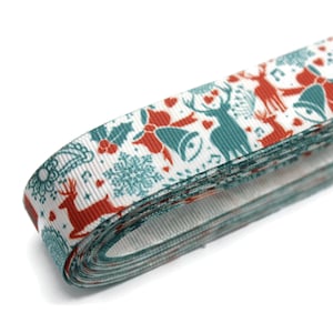 25 mm kerstgrosgrainlint - groothandel lint op maat geknipt, stevige grosgrainstrikken, haarstrik, haarstrikbenodigdheden CHRS
