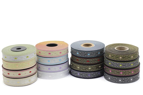 10 Mètres De Ruban Rouge Surpiqûre Blanche