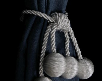 Rustic tie curtains, rope tie back, curtain tie, White curtain treatment, curtain holder, Tie for curtains, holdback for curtain, hold back