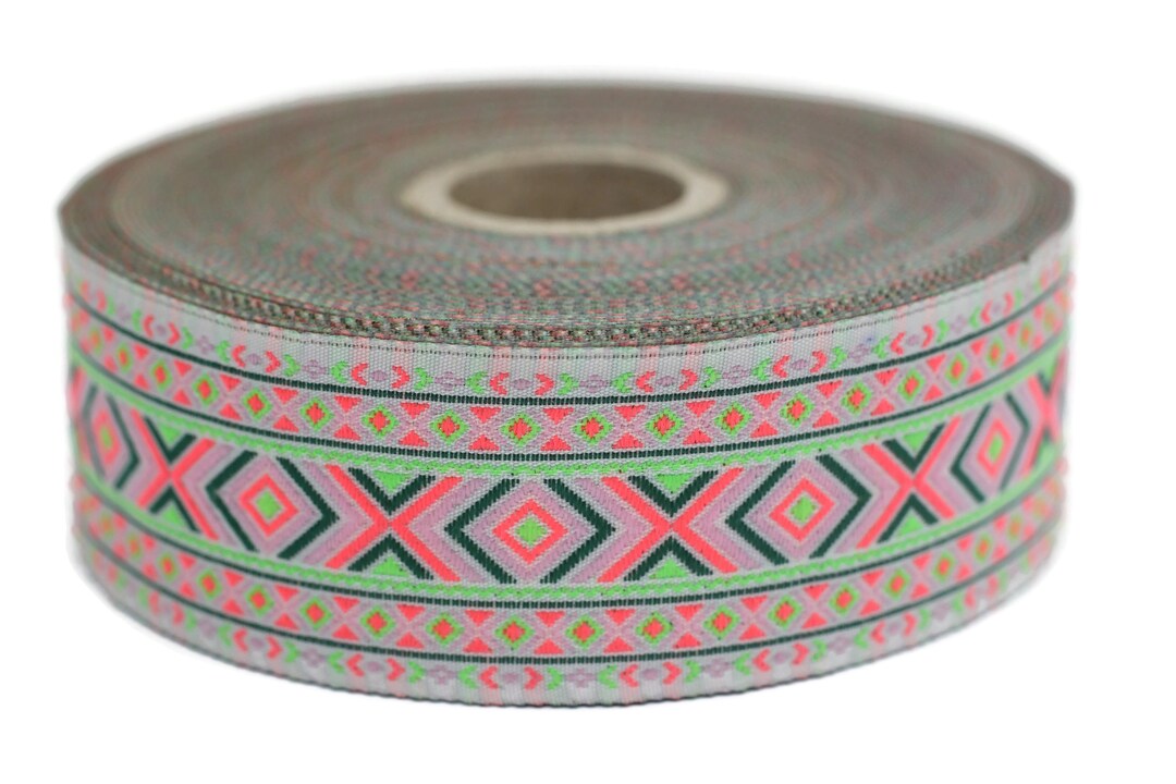 35 Mm Colorfull African Motif Ribbon (1.37 Inches), Vintage Jacquard ...