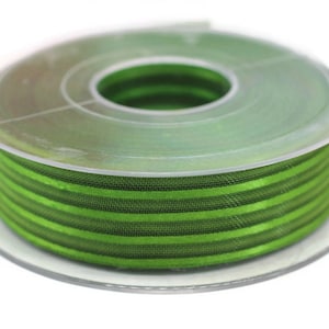 Forest Green Satin Edged Organza Ribbon, 20 meters 25mm Organza Sheer Ribbon, Wedding Party Decoration for gift box