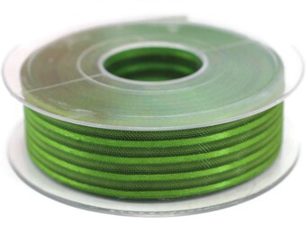 Forest Green Satin Edged Organza Ribbon, 20 meters 25mm Organza Sheer Ribbon, Wedding Party Decoration for gift box