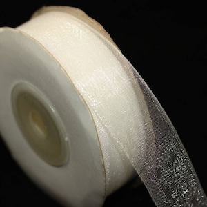 22 meters Off White Organza ribbon, fall ribbon, Wedding ribbons, Organza, Ribbon, Organza Fabric, Organza ribbon, Wedding Favors, Gifts