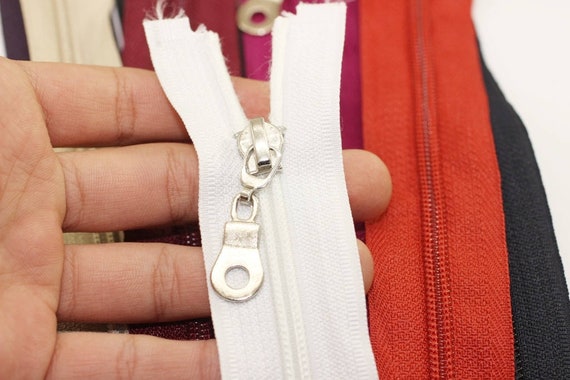 5 Pcs White Metal Zippers, Open Bottom, 30-100cm 7-40inches Zipper, Jacket  Zipper, Dress Zipper, Zipper for Jacket, Zipper, Dress Zipper 